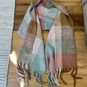 Oversized Scarf Pastel Tassel Women Soft Cozy Wrap